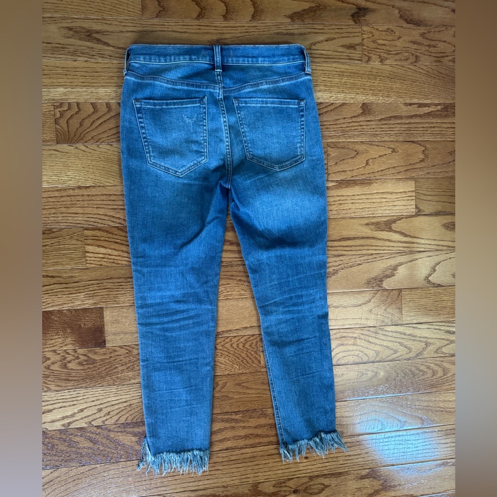 FREE PEOPLE GREAT HEIGHTS FRAYED SKINNY JEAN WORN INDIGO DENIM PANTS‎ - Picture 8 of 11